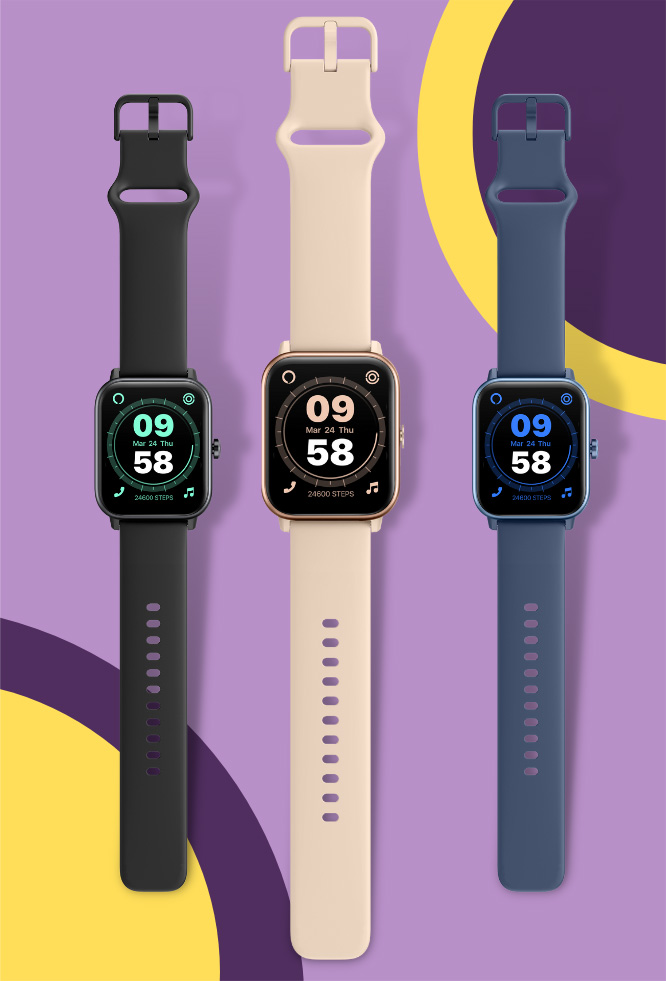 Smarty2.0 Smartwatches in schwarz, gold, und in blau